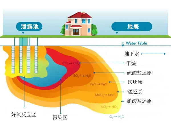 溶解氧是微生物在地下有機污染生物降解過程中使用的首選電子受體